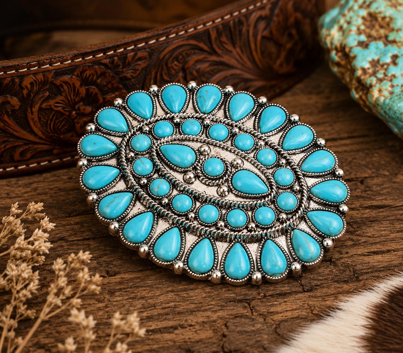 Turquoise Belt Buckle Zuni - Etsy Australia display picture 1