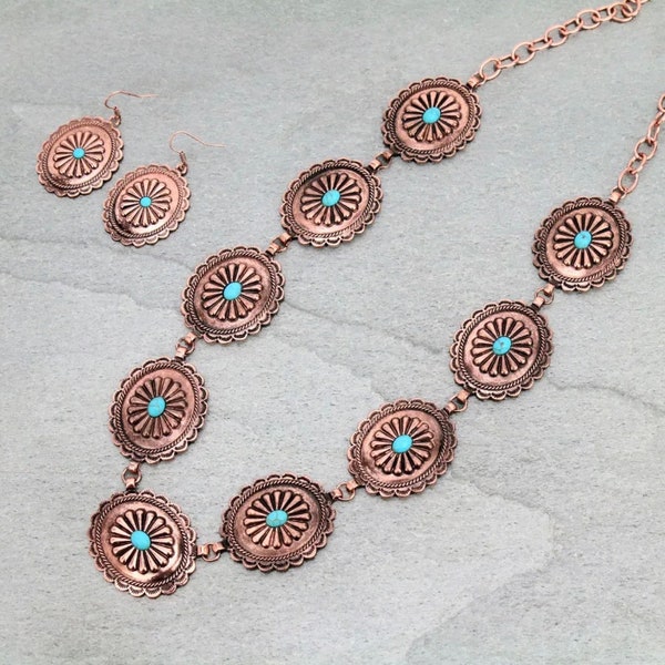 Concho Copper Necklace Set