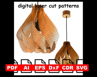 Small Helix Lamp | digital laser cut pattern | svg files | digital templates | glowforge | cdr ai dxf | laser files