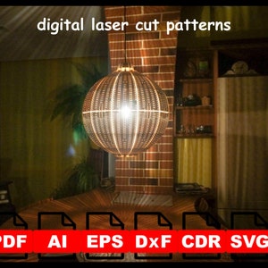 The Globe Lamp | digital laser cut pattern | svg files | digital templates | glowforge | cdr ai dxf | laser files | laser template
