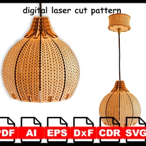 Small Pumpkin Lamp | digital laser cut pattern | svg files | digital templates | glowforge | cdr ai dxf | laser files
