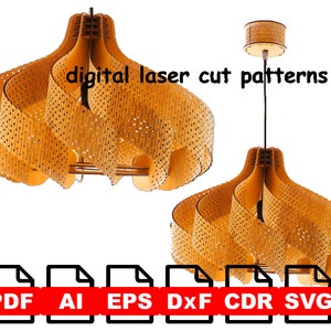 Big Helix Lamp | digital laser cut pattern | svg files | digital templates | glowforge | cdr ai dxf | laser files