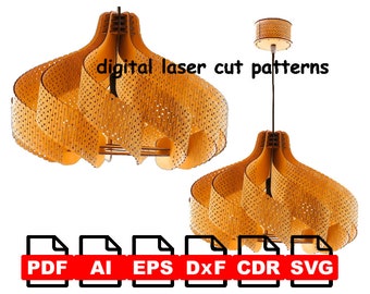 Big Helix Lamp | digital laser cut pattern | svg files | digital templates | glowforge | cdr ai dxf | laser files