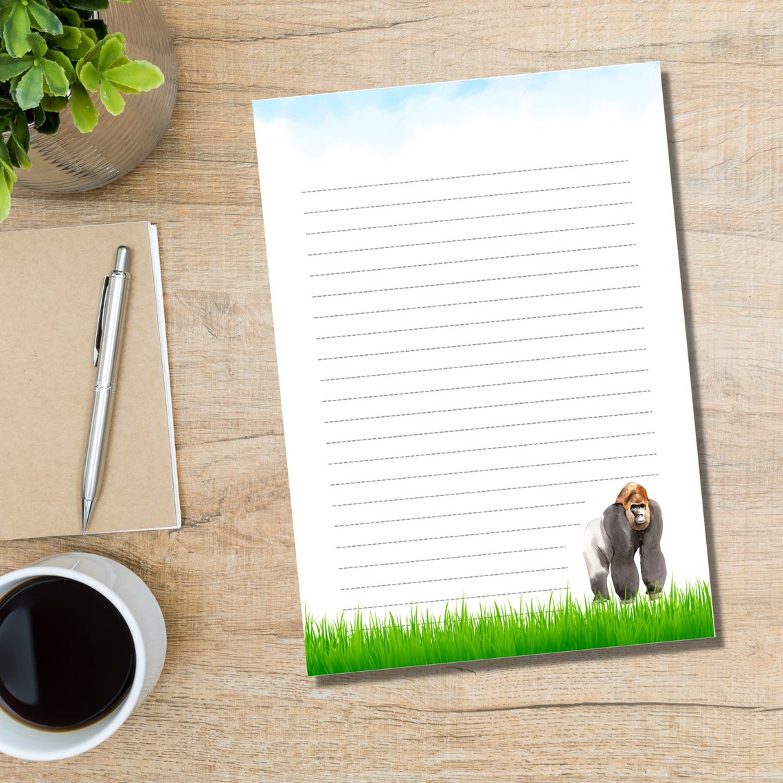Watercolor Zoo Animal Printable Stationery, Zoo Animals Printable Paper ...