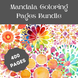 400 Mandala Coloring Pages Bundle with Animals, Eater Eggs and Hearts to Color and De-Stress