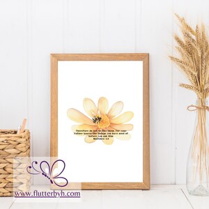 Matthew 6:8 For the Father knows the things you need - Watercolor Bee Artwork available as a Digital Download in SVG, PNG, PDF Files