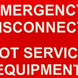 10 Count Emergency Disconnect, Not Service Disconnect Labels