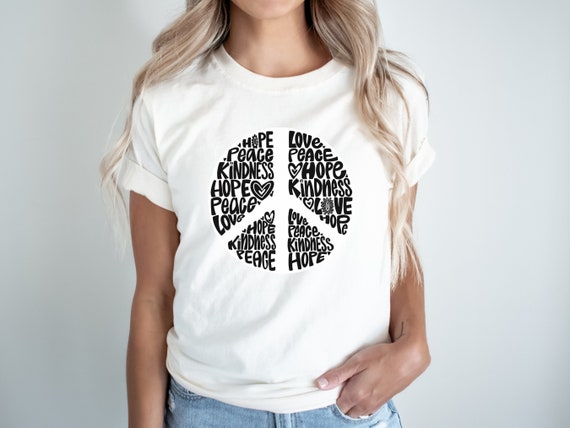 T-shirt mit 2025 peace aufdruck