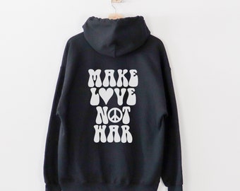 Make love not war Hoodie, Peace Pullover, Pulli mit Peace Zeichen