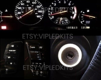 White Gauge Cluster + Pods + Key Ring LED Bulb kit For Nissan 300zx Z32 Turbo NA 1990-1996