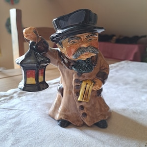 Vintage Night Watchman Toby Jug Roy Kirkham Staffordshire  Vintage Pottery