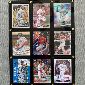 Set di 9 carte da baseball incorniciate di Mookie Betts, Boston Red Sox, Los Angeles Dodgers