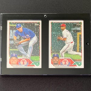 2023 Topps Holiday gerahmtes Sammelkarten-Set mit 2 Corey Seager Marko Semien Rangers World Series Cup 2023 Meistern