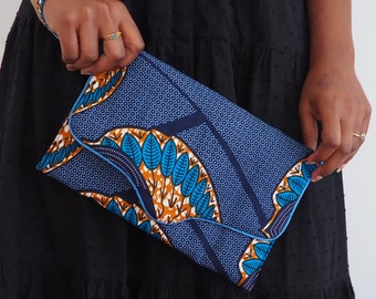 Pochette Camila wax bleu