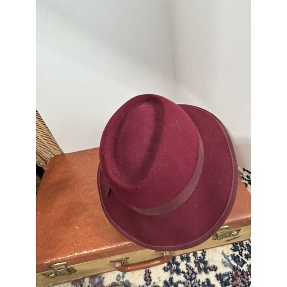 Vintage hat Betmar New York wool burgundy size 7 … - image 7