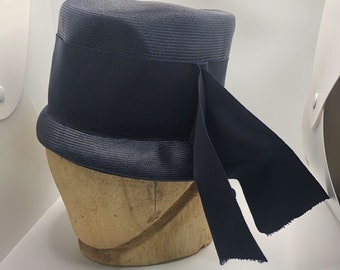vintage Luci Ames bucket hat navy handcraft