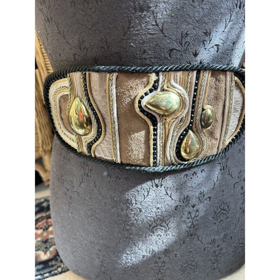 Heaven Wrap Tie Belt Embroidered Type Decor Metal Medallion  display picture 3