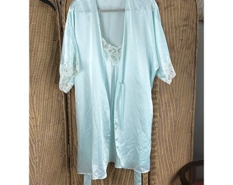 laura adams vintage Lingerie Nighty And Robe Medium lace nightgown peignoir