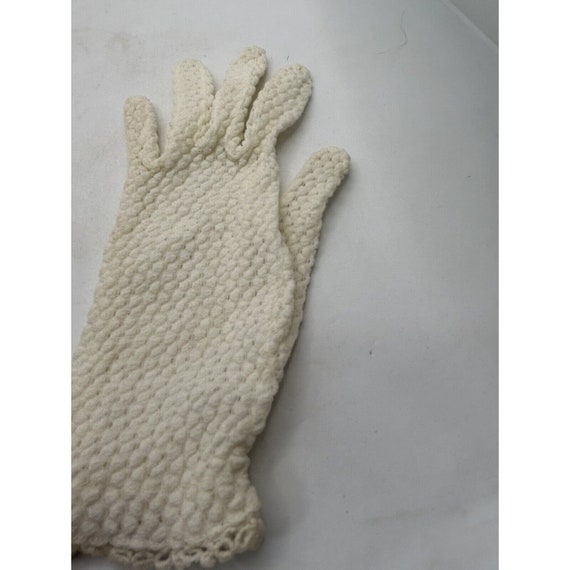 vintage childs lace crochet ivory gloves cottage,… - image 4