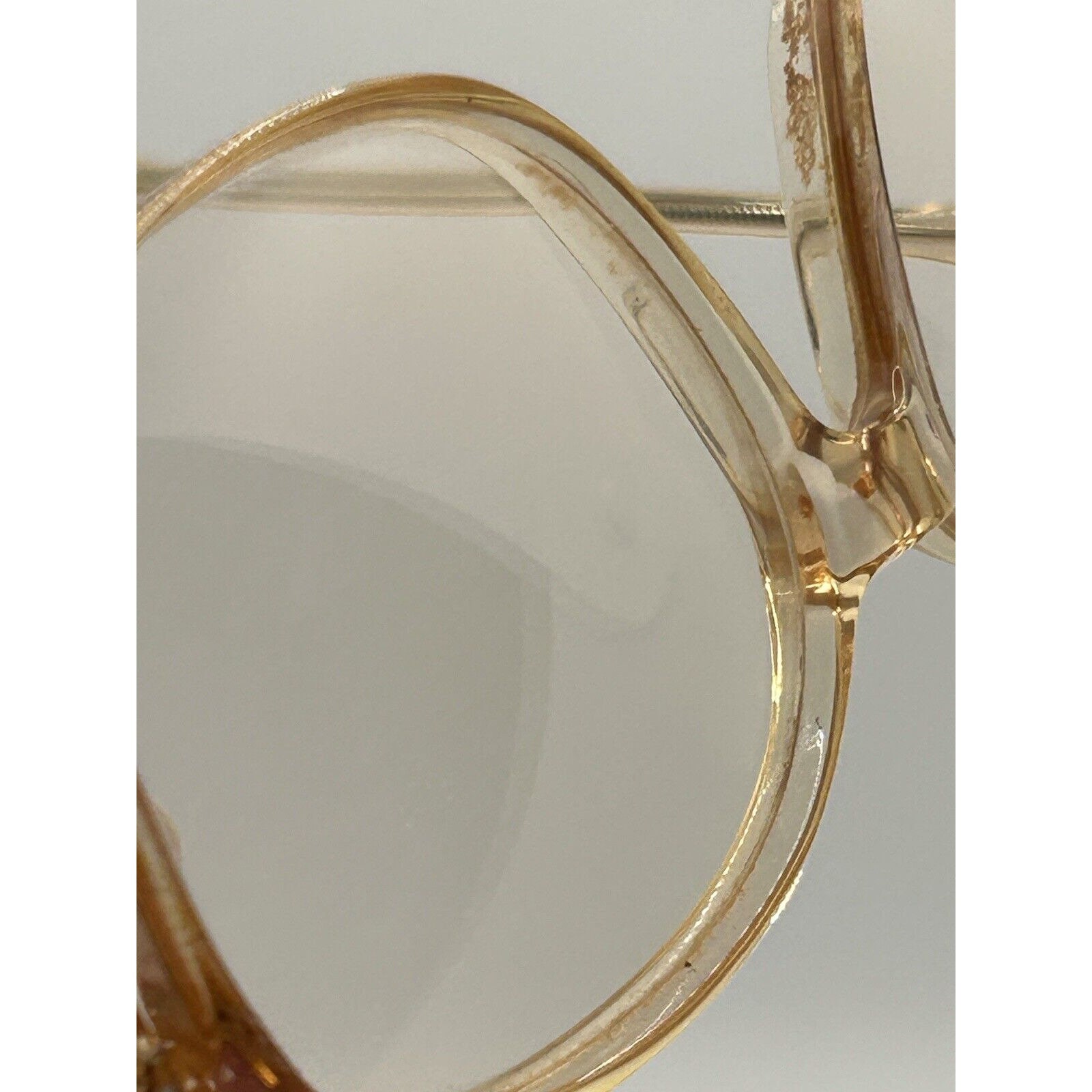 Vintage Eyeglasses Peach Clear W/ 1980s Oversized With  display picture 2