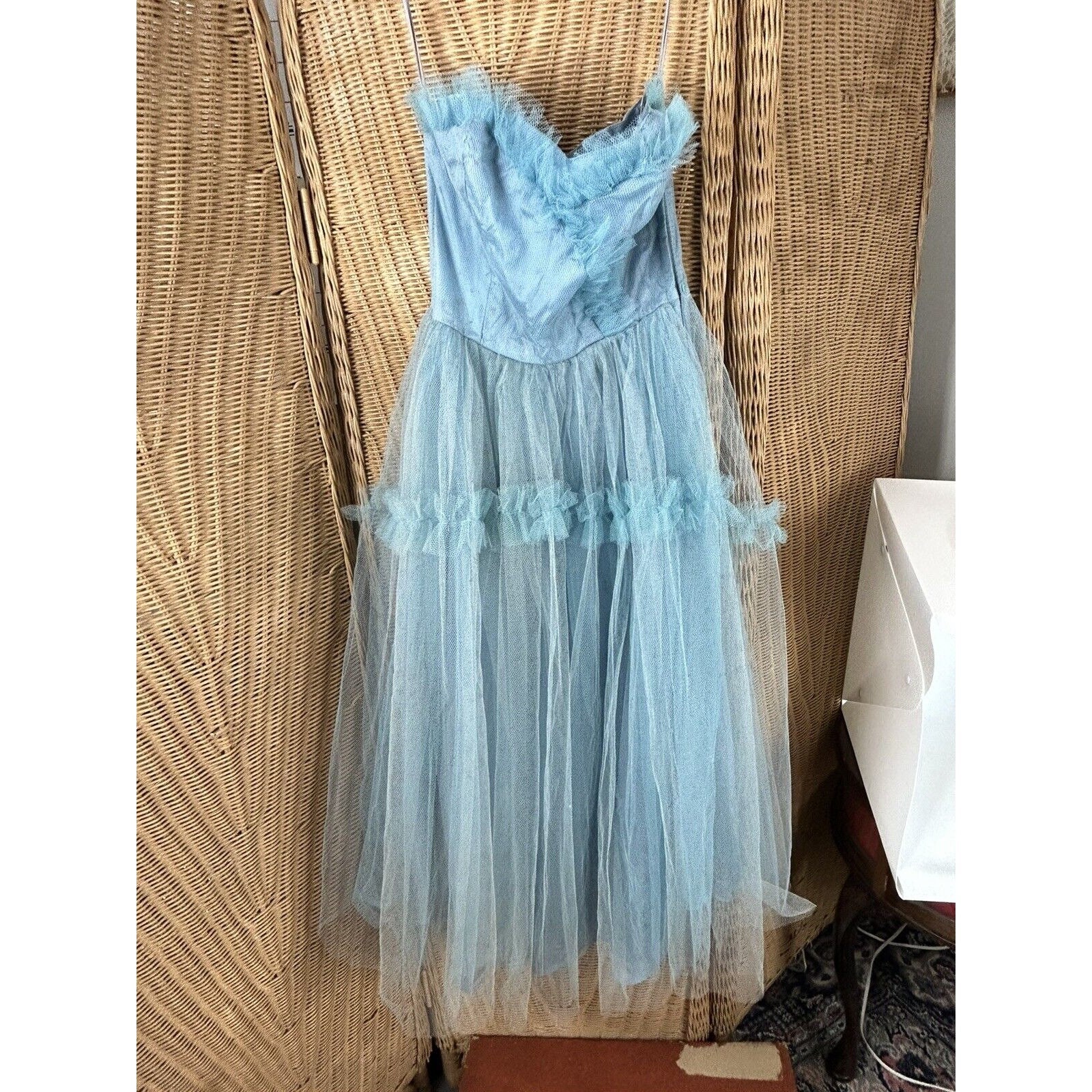 Milla Blue One-Shoulder Cocktail Tulle Dress XXL / Blue