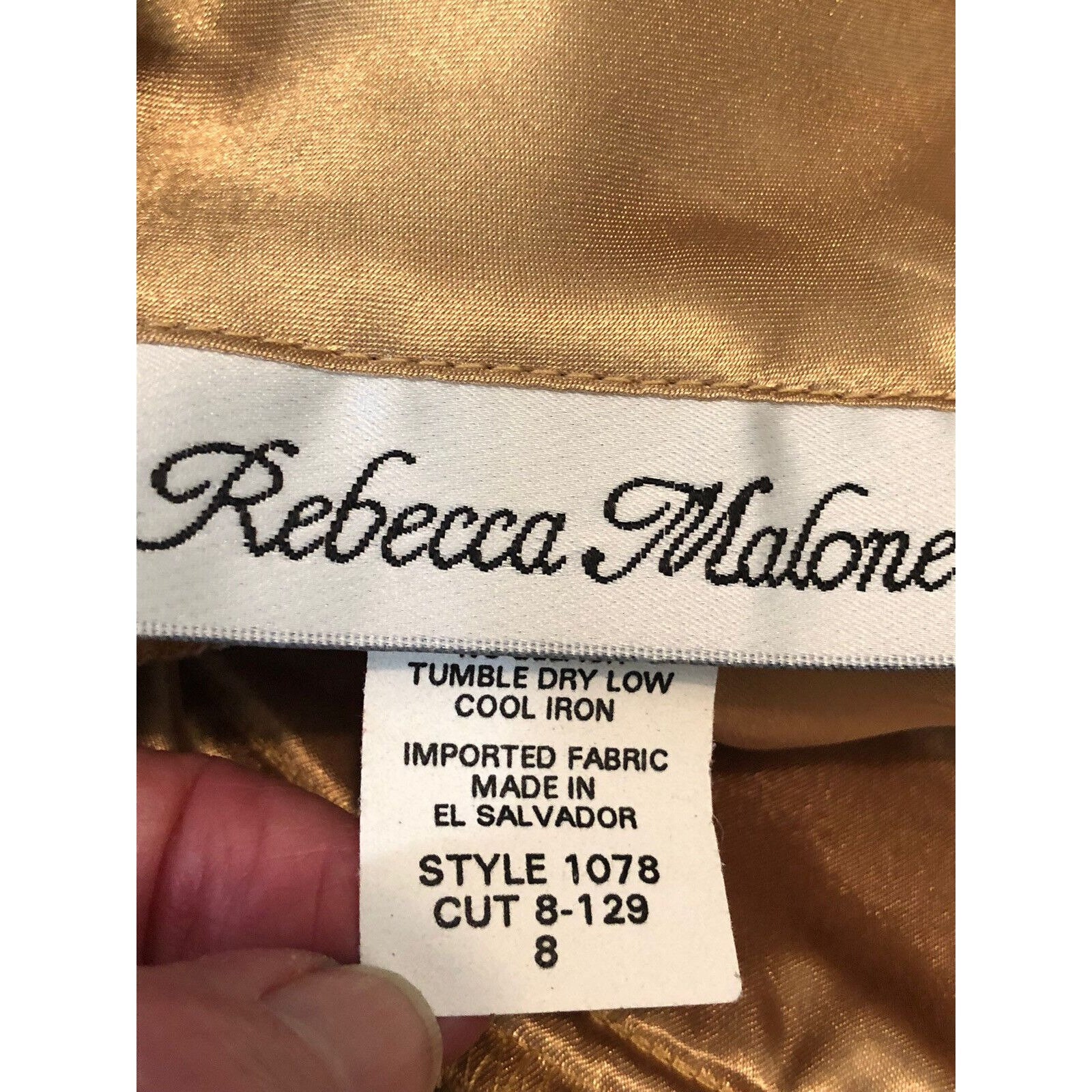 Womens Vintage Blouse Rebecca Malone Gold Size 8 High Neck Etsy