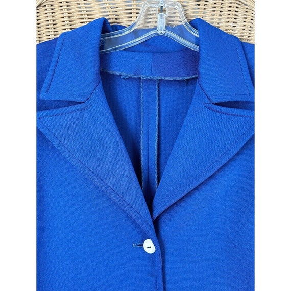 Vintage Women Blazer 1970 Royal Blue Size 12 - image 4
