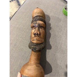 vintage wood carving sculpture Bust African Tribal
