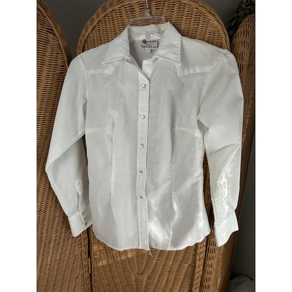 Vintage brush popper shirt snap button Sz 12 west… - image 1