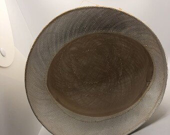 vintage Bucket Hat ivory straw with Yellow netting Vintage Bucket Hat Ivory Straw With Yellow Netting - Etsy main image 4