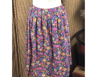 vintage skirt uniontag size 8 Cottage Pink Floral