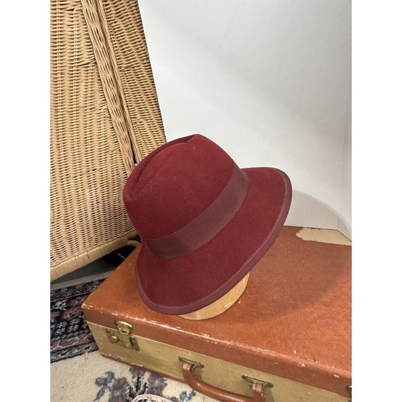 Vintage hat Betmar New York wool burgundy size 7 … - image 5