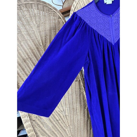 VTG VANITY FAIR Half Zip Fleece Sz Med Purple Emb… - image 3