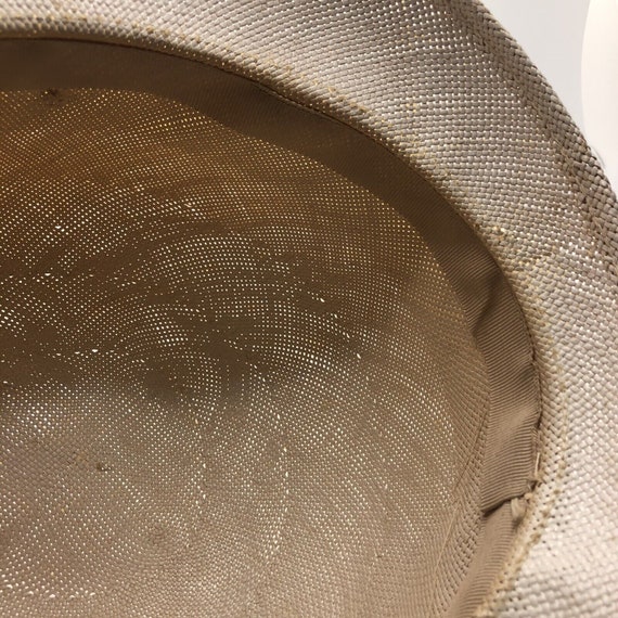 vintage Bucket Hat ivory straw with Yellow netting Vintage Bucket Hat Ivory Straw With Yellow Netting - Etsy main image 3