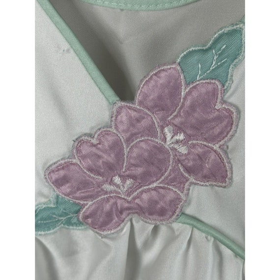 vintage nightgown Lorraine Floral Appliqué 1970 P… - image 10