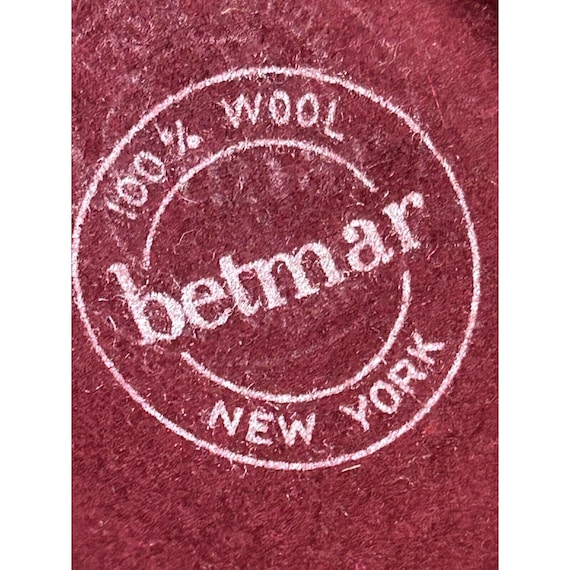 Vintage hat Betmar New York wool burgundy size 7 … - image 10