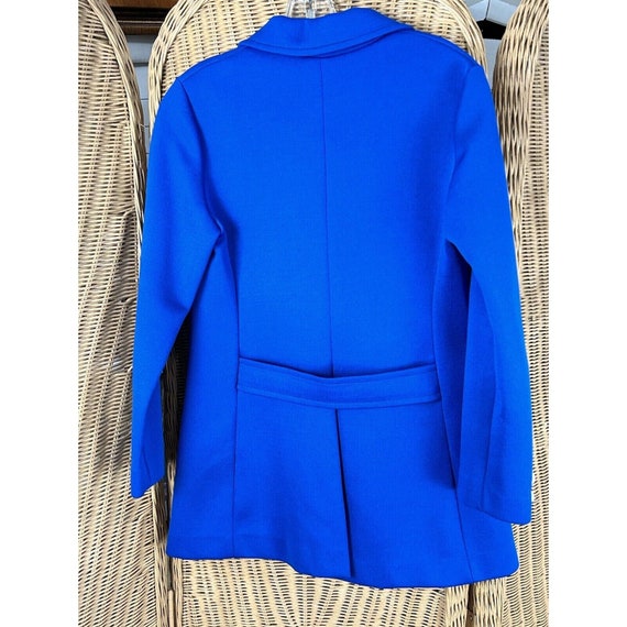 Vintage Women Blazer 1970 Royal Blue Size 12 - image 6