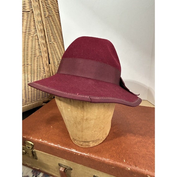 Vintage hat Betmar New York wool burgundy size 7 … - image 1