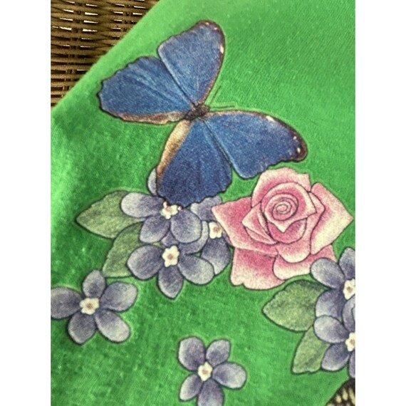 vintage t shirt 90s russell Butterfly Floral Medi… - image 9