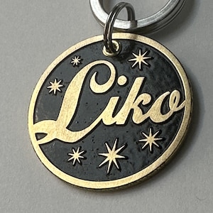 Dog Tag-Lifetime Warranty-Dog ID-Pet Tag-Customized-Stainless-BRASS-Silver-Circle Pet Tags Deep Engraved-Handmade in USA