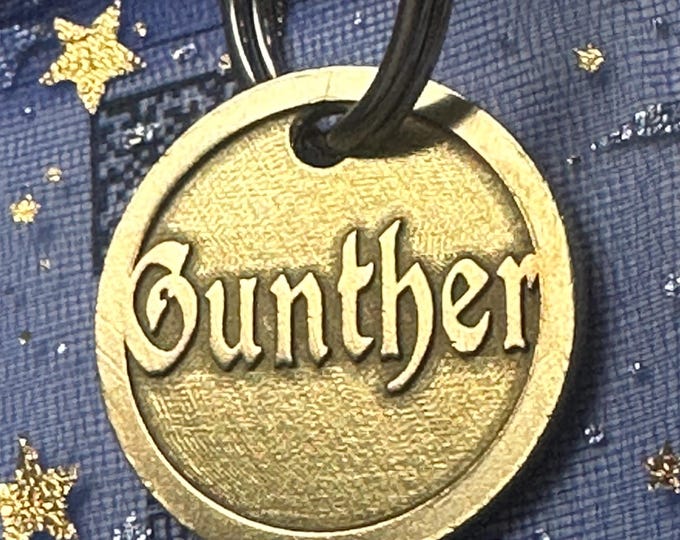 Handmade Brass Circle Dog Tag: Custom Pet ID, Deep Engraved