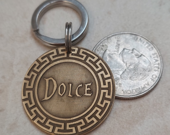 Deep Engraved Brass Dog Tag: Custom Pet ID, Lifetime Warranty