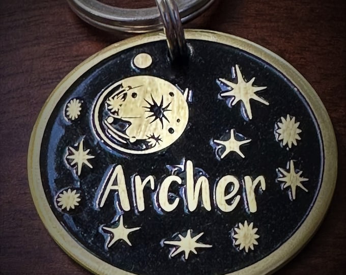 Custom Engraved Brass Dog Tag: Handmade Pet ID, Lifetime Warranty