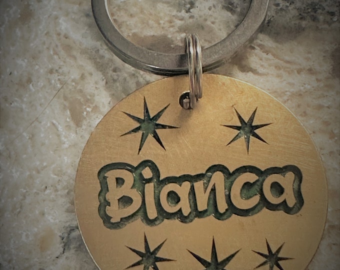 Handmade Brass Pet ID Tag: Deep Engraved Dog Tag, Lifetime Warranty