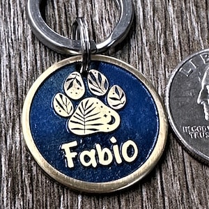 Dog Tag- Lifetime Warranty- Dog ID Tag - Pet Tag - Dog Tags Custom -Stainless -BRASS- Circle Dog Pet Tags Deep Engraved Both Sides