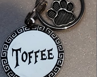 Custom Engraved Brass Pet ID Tag, Deep Personalized Dog Cat Tag