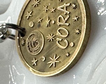 Custom Engraved Brass Pet ID Tag, Deep Personalized Dog Cat Tag