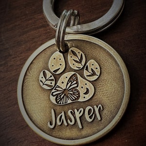 Dog Tag- Lifetime Warranty- Dog ID Tag - Pet Tag - Dog Tags Custom -Stainless -BRASS- Circle Dog Pet Tags Deep Engraved Both Sides