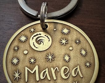 Custom Engraved Brass Pet ID, Personalized Deep Dog Cat Tag