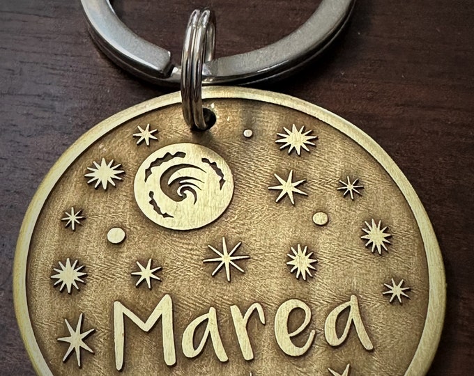 Custom Brass Circle Dog Tag – Deep Engraved Pet ID